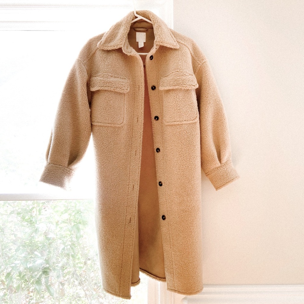 Super cute long H&M coat size XS
